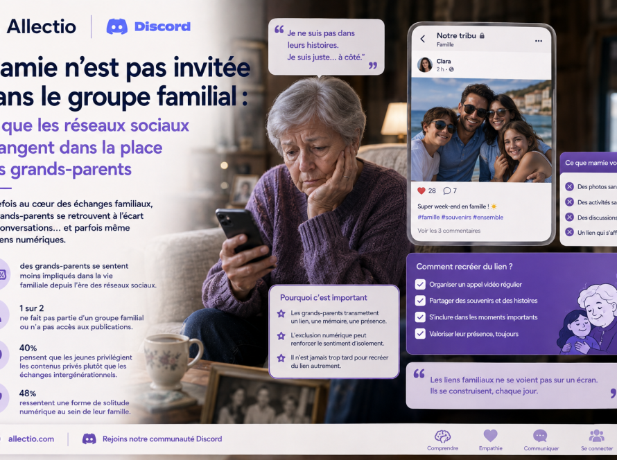 Mamie n’est pas invitee dans le groupe familial : ce que les reseaux sociaux changent dans la place des grands
