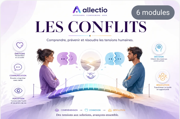 Visuel du parcours Allectio Les Conflits, 6 modules
